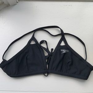 Speedo Turnz Solid Bikini Top, Color Back, Size XS